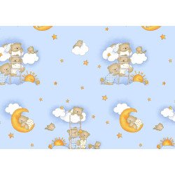 Fata de perna si plapuma din bumbac pisicuta crem100x135cm, 40x50 cm