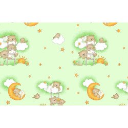 Fata de perna si plapuma din bumbac pisicuta crem100x135cm, 40x50 cm