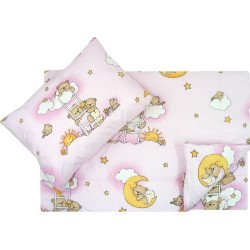 Fata de perna si plapuma din bumbac pisicuta crem100x135cm, 40x50 cm