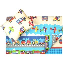 Fata de perna si plapuma din bumbac ursuletul somnoros roz 100x135cm, 40x50 cm