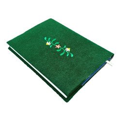 Calendar cu coperta brodata verde