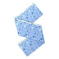 Aparatoare laterala pentru patut cu volanase stelute albastru