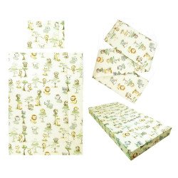 Lenjerie patut bebe cu 4 piese Monkey