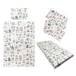 Lenjerie patut bebe cu 4 piese Monkey