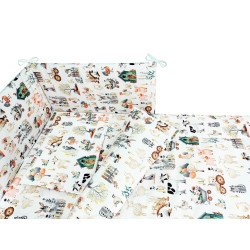 Lenjerie patut bebe cu 4 piese Monkey