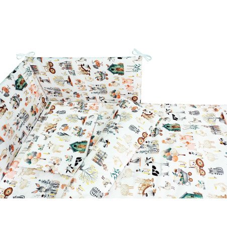 Lenjerie patut bebe cu 4 piese Farm