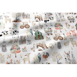 Fata de perna si plapuma din bumbac Ferma 100x135cm, 40x50 cm