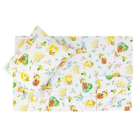 Fata de perna si plapuma din bumbac buburuza 100x135cm, 40x50 cm