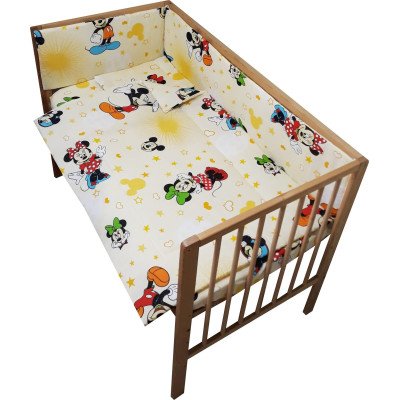 Lenjerie patut bebe din bumbac cu 5 piese soricelul multicolor