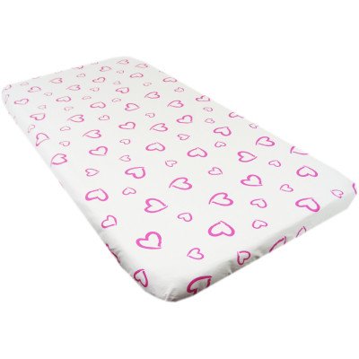 Lenjerie patut bebe din bumbac cu 5 piese inimioara