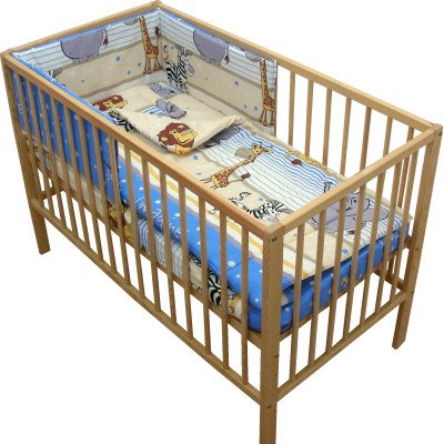 Lenjerie patut bebe din bumbac cu 5 piese  safari