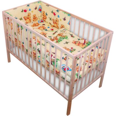 Lenjerie patut bebe dibn bumbac cu 5 piese usuletul pe balansoar