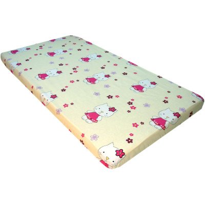 Lenjerie patut bebe din bumbac cu 5 piese pisicuta crem