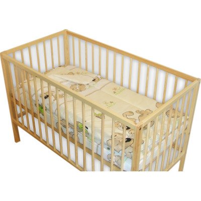 Lenjerie patut bebe din bumbac cu 5 piese catelusi