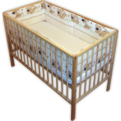 Lenjerie patut bebe din bumbac cu 5 piese catelusi