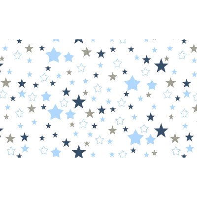 Cearceaf cu elastuc stelute alb 100% bumbac