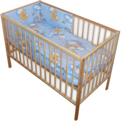 Lenjere patut bebe cu 7 piese ursuletul somnoros albastru