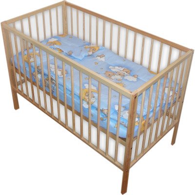 Lenjere patut bebe cu 7 piese ursuletul somnoros albastru