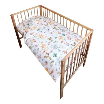 Lenjerie patut bebe cu 6 piese pentru bebelusi si copii vulpita