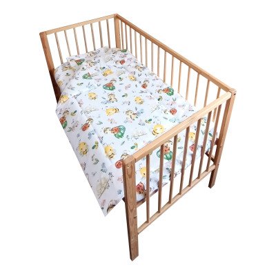 Lenjerie patut bebe cu 6 piese pentru bebelusi si copii buburuza