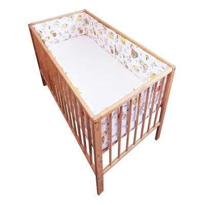 Lenjerie patut bebe cu 6 piese pentru bebelusi si copii buburuza