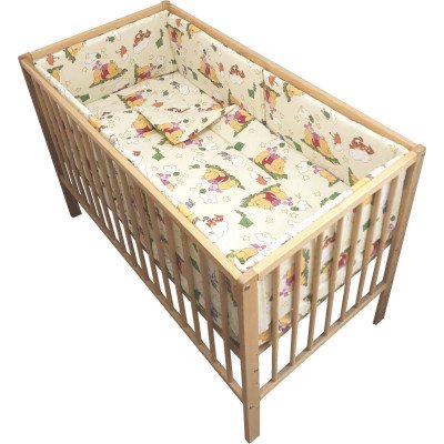 Lenjerie patut bebe cu 6 piese  Ursuletul si amicii crem