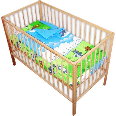 Lenjerie patut bebe cu 5 piese Tom cu baldachin