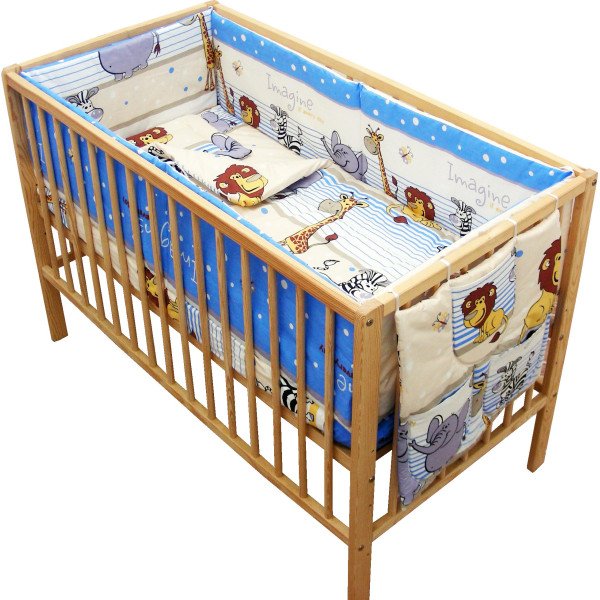 Lenjerie patut bebe cu 6 piese Safari cu buzunar