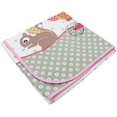 Paturica de vara din bumbac bufnite gri