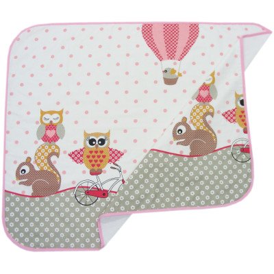 Paturica de vara din bumbac bufnite gri