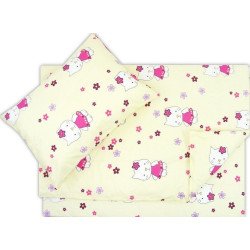 Lenjerie pat copii pisica cu floricica