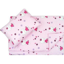 Lenjerie pat copii pisica cu floricica