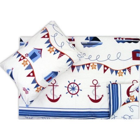 Lenjerie pat copii marinar 100x135 cm, 40 x 50 cm