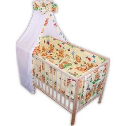 Lenjerie patut bebe cu 7 piese ursuletul pe balansor