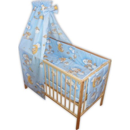 Lenjere patut bebe cu 7 piese ursuletul somnoros albastru