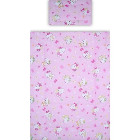 Lenjerie patut bebe din bumbac cu 2 piese pisicuta