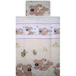 Lenjerie patut bebe cu 2 piese catelusi