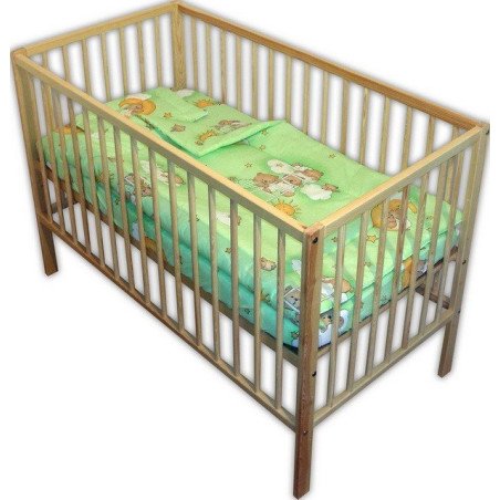 Lenjerie patut bebe cu 3 piese ursuletul somnoros verde