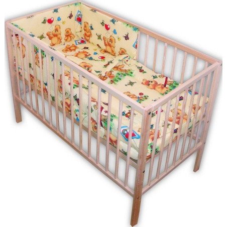 Lenjerie patut bebe cu 4 piese ursuletul pe balansoar