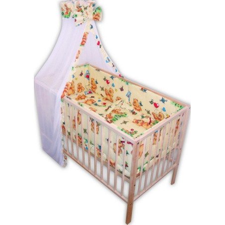 Lenjerie patut bebe cu 6 piese ursuletul pe balansoar