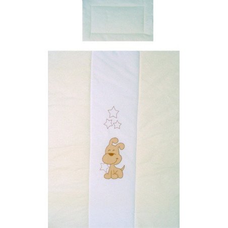 Lenjerie patut brodat cu 2 piese crem puppy