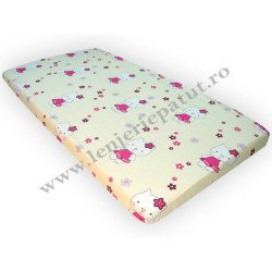 Cearceaf cu elastic pisica cu floricica