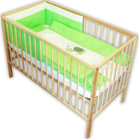 Lenjerie patut bebe cu broderie 4 piese verde