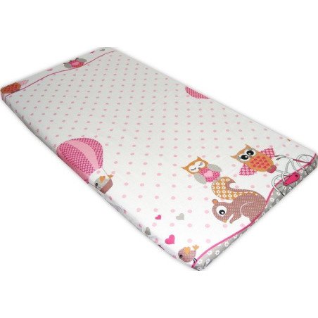 Cearceaf cu elastic bufnita roz