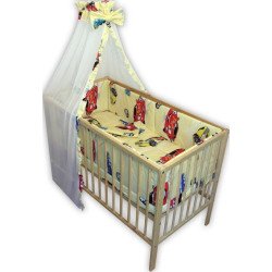 Lenjerie patut bebe cu 6 piese masinute