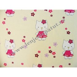 Lenjerie patut bebe cu 6 piese pisicuta crem