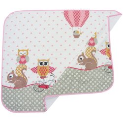 Paturica din bumbac bufnite gri