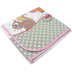 Paturica din bumbac bufnite gri