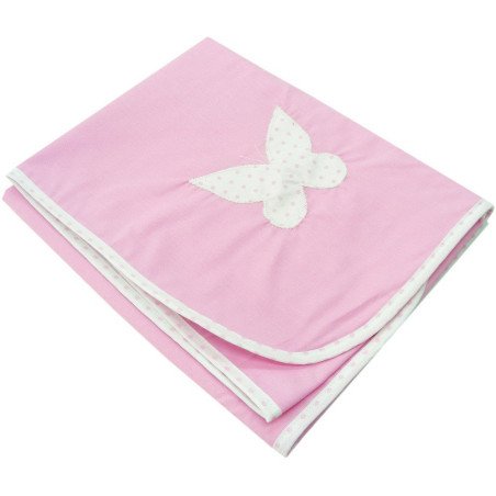 Paturica de vara din bumbac roz fluturas