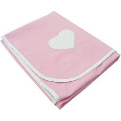 Paturica din bumbac roz inima